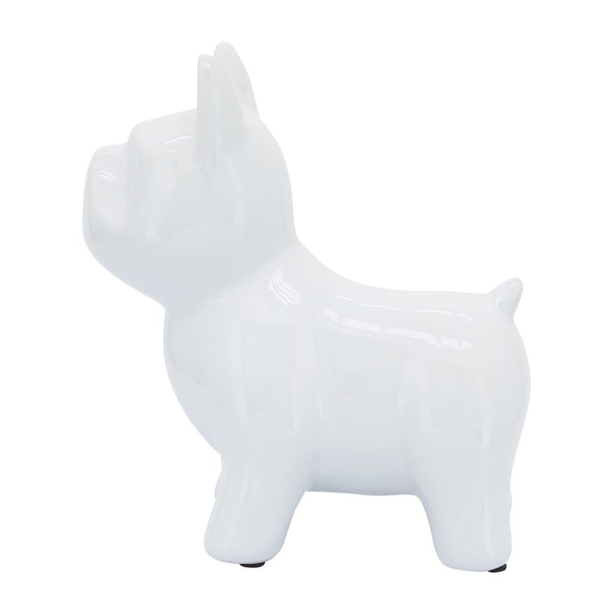Sagebrook 8" Ceramic Dog Table Decor - White