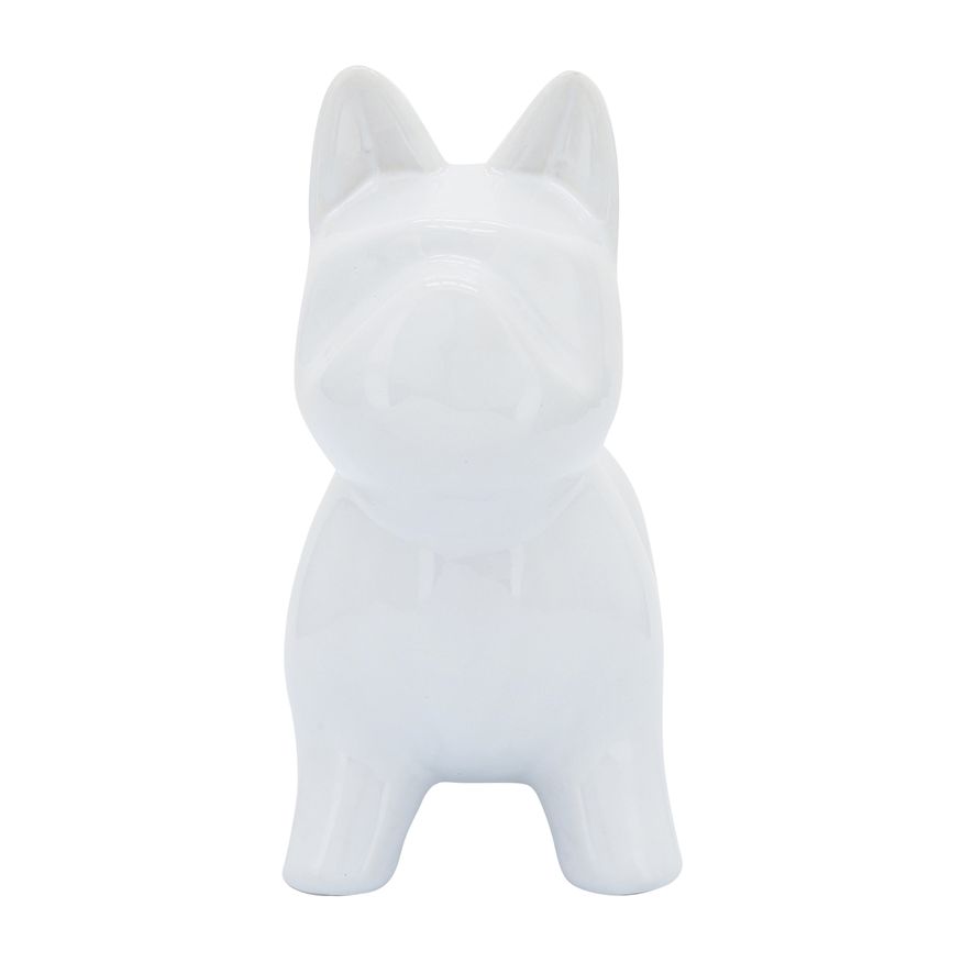 Sagebrook 8" Ceramic Dog Table Decor - White