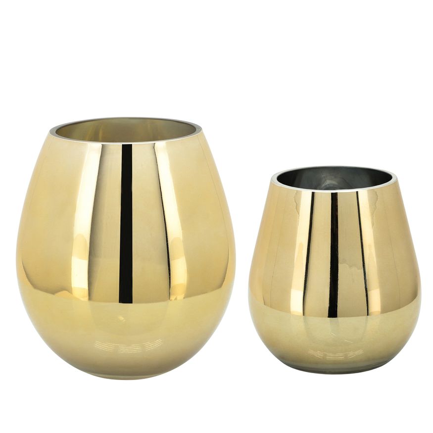 Sagebrook Glass 6" Metallic Vase - Gold