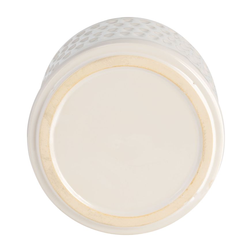 Sagebrook - 5"/6" Dimpled Planters With Saucer (Set Of 2) in White