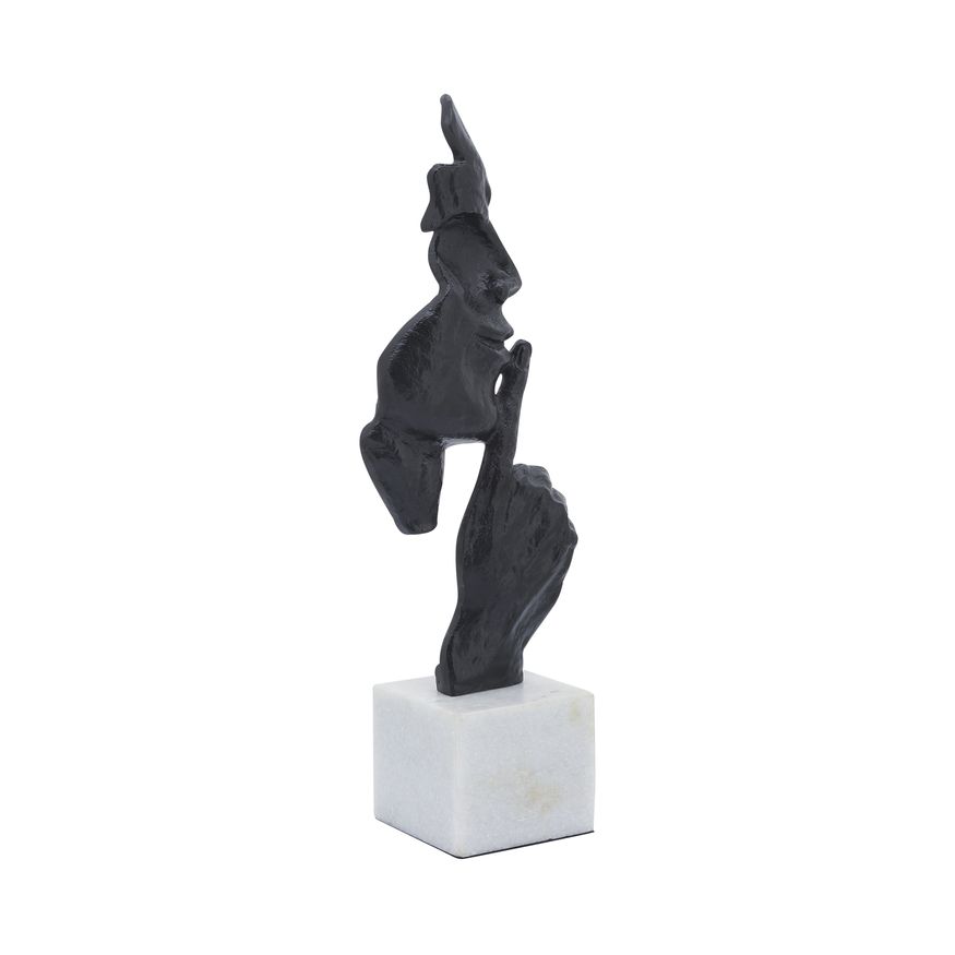 Sagebrook - 16" Metal Silence Please Decor in Black
