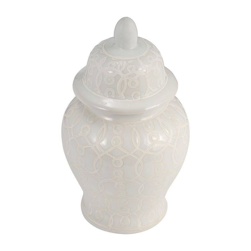 Sagebrook - 10" Temple Jar in Ivory