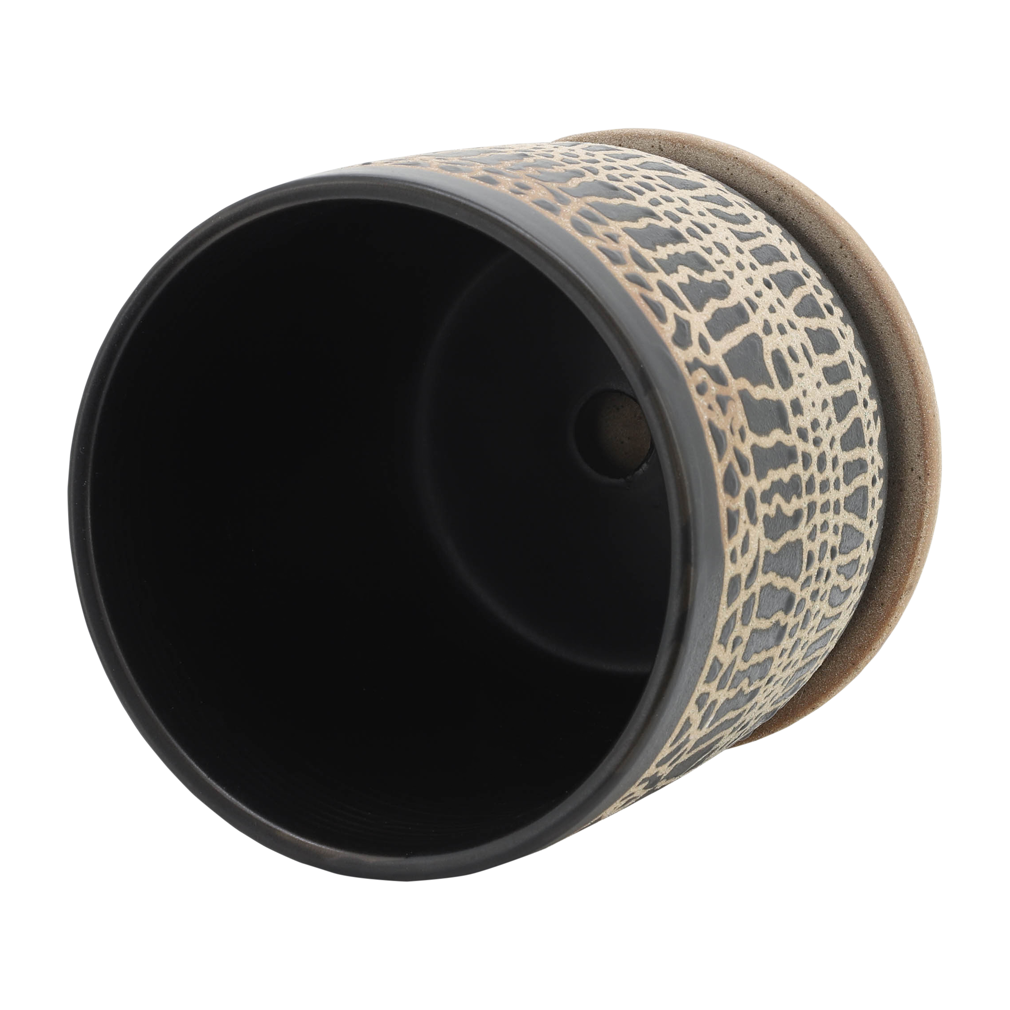 Sagebrook 6" Glazed Planter with Saucer (Set Of 2) - Black