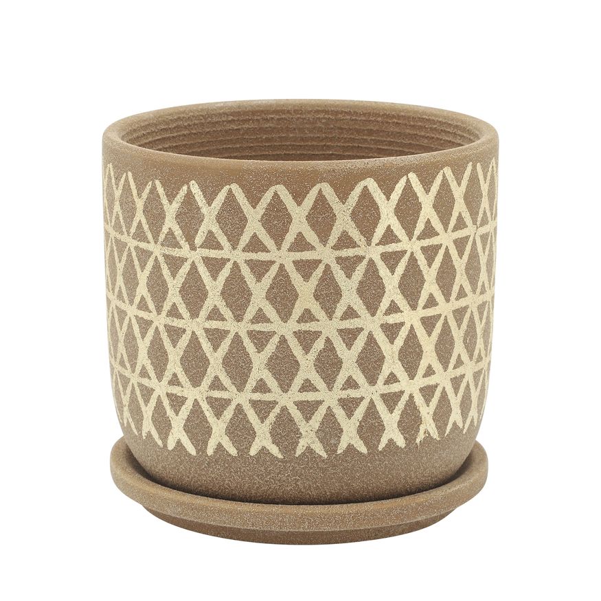 Sagebrook - 6" Cross Planter With Saucer