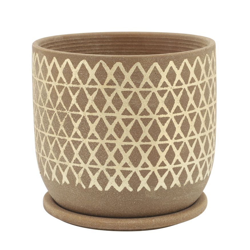 Sagebrook - 6" Cross Planter With Saucer