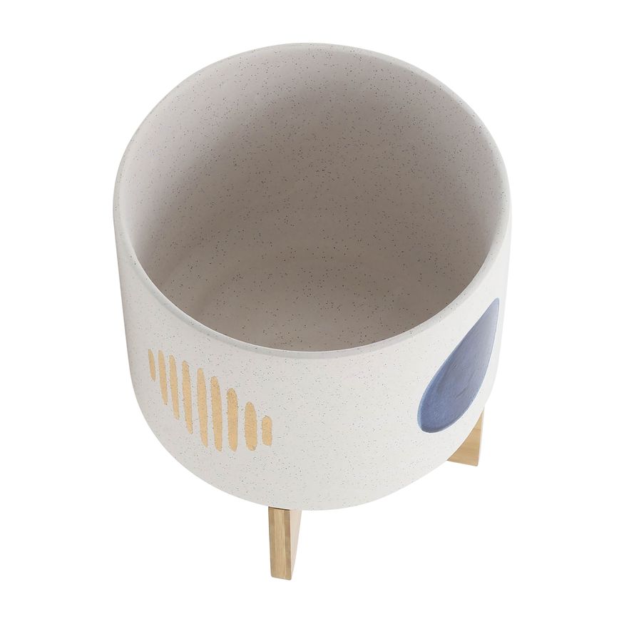 Sagebrook 10" Funky Planter With Stand - White