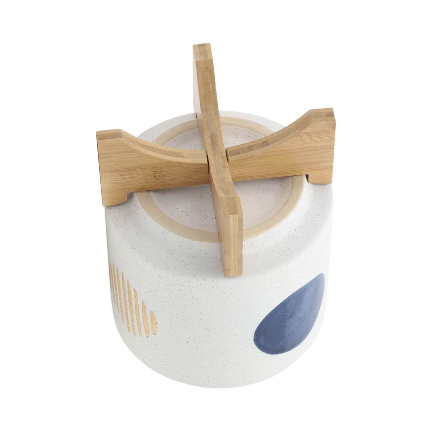 Sagebrook 5"/8" Funky Planters With Stand (Set Of 2) - White