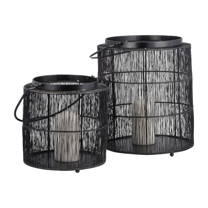 Sagebrook - 10.25" Metal Wire Lantern in Black