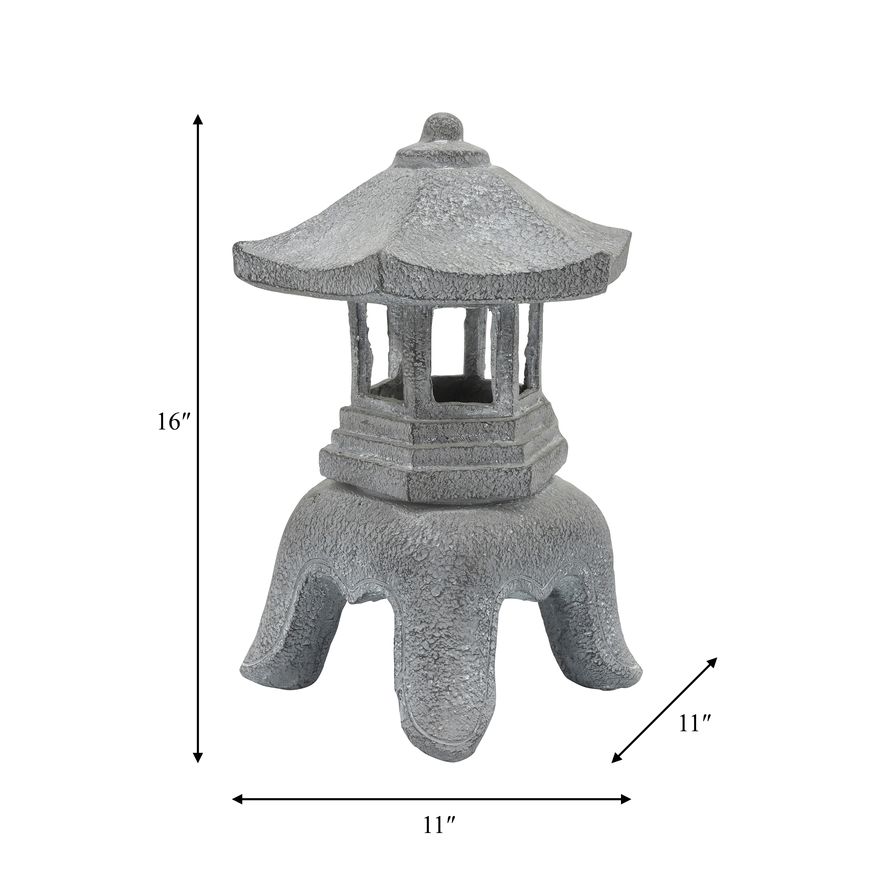 Sagebrook - Resin Temple Lighthouse in Gray