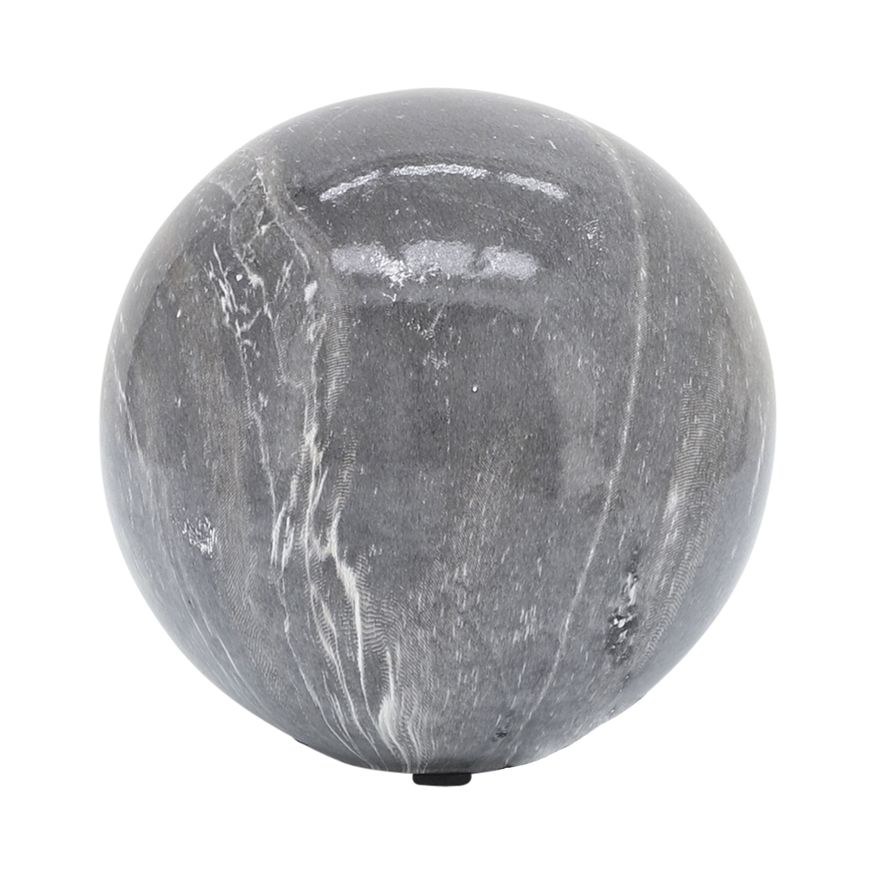 Sagebrook - 4"/5"/6" Marble Look Orbs (Set Of 3) in Black/White