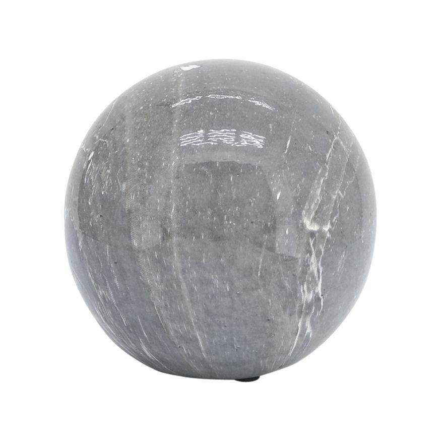 Sagebrook - 4"/5"/6" Marble Look Orbs (Set Of 3) in Black/White