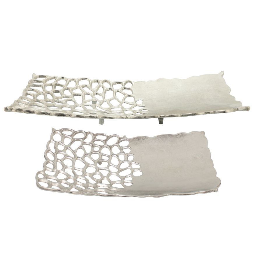 Sagebrook - 16"/20" Metal 2 Cut-out Plate (Set Of 2)