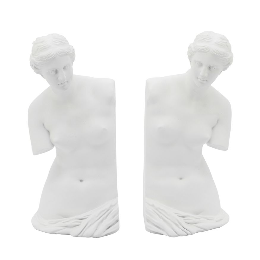 Sagebrook - 5" Marble Polished Bookends With Gold Inlays (Set Of 2)