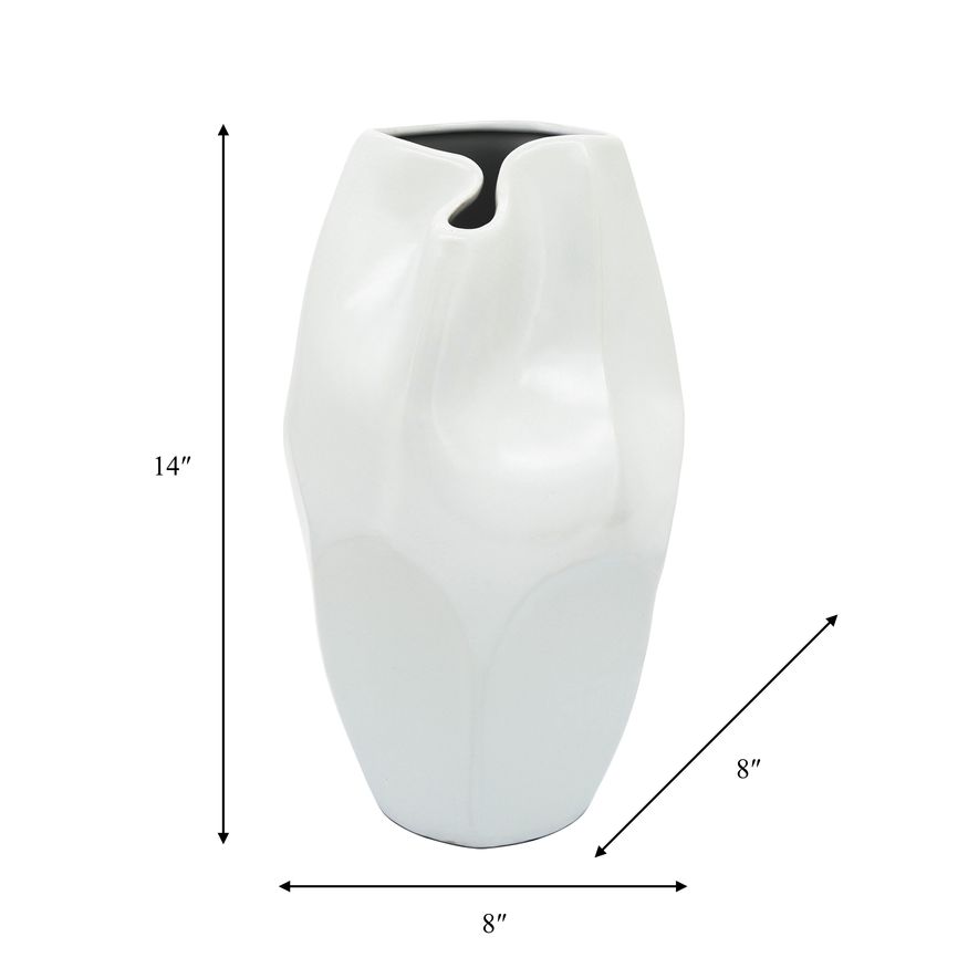 Sagebrook 14" Abstract Vase - White