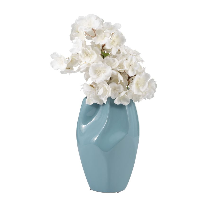 Sagebrook 10" Ceramic Abstract Vase - Cameo Blue