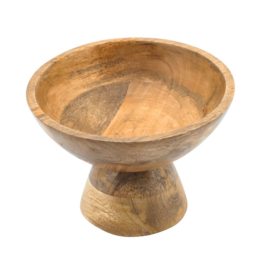 Sagebrook 8" Wood Bowl With Stand - Natural