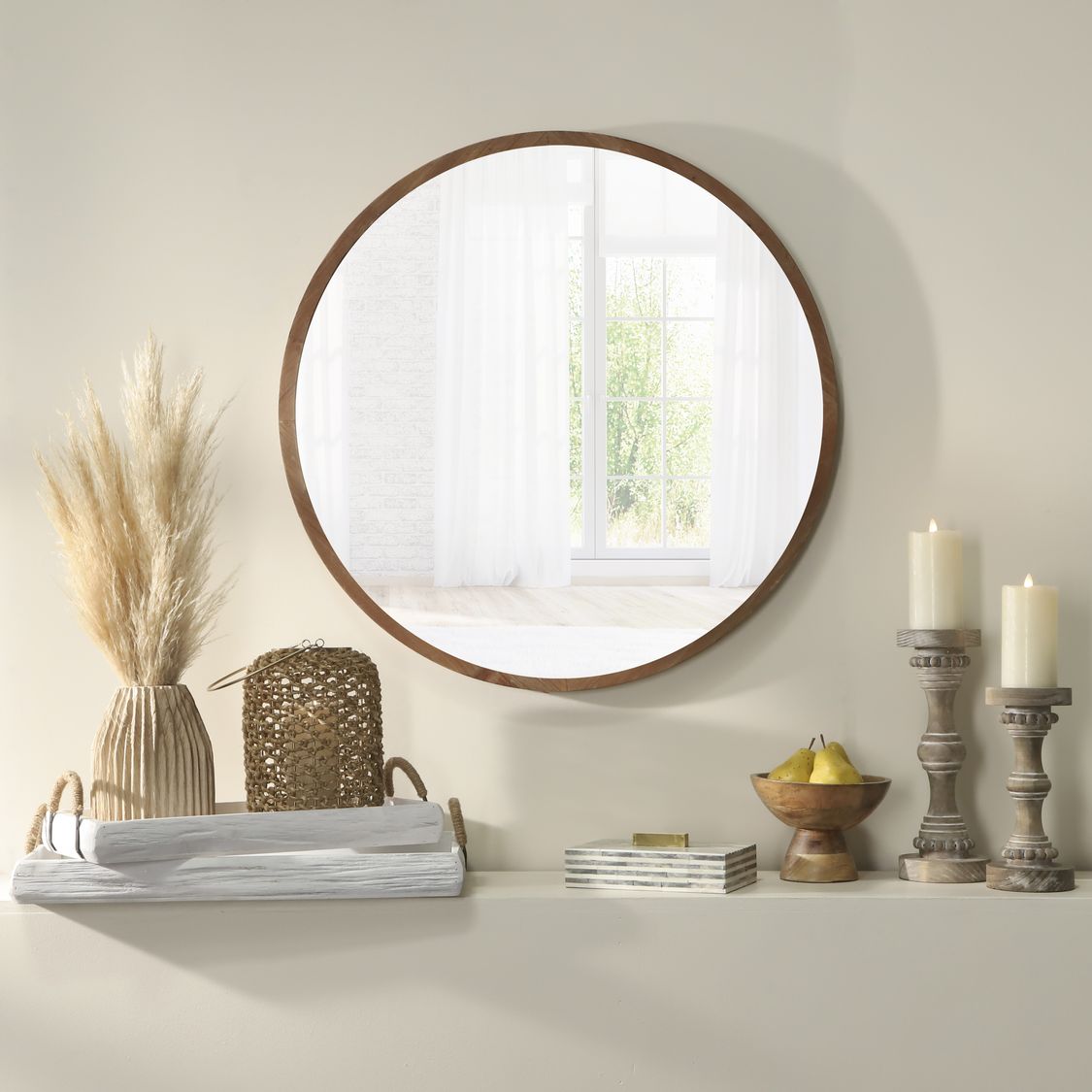 Sagebrook 8" Wood Bowl With Stand - Natural
