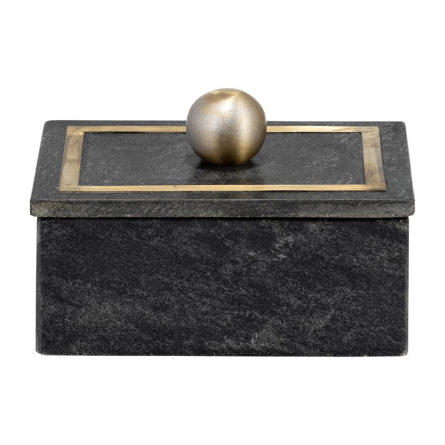 Sagebrook 7"x5" Marble Rectangular Box Knob - Black