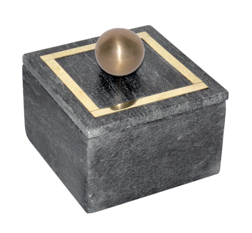 Sagebrook - 5" Crystal Round Lotus Box