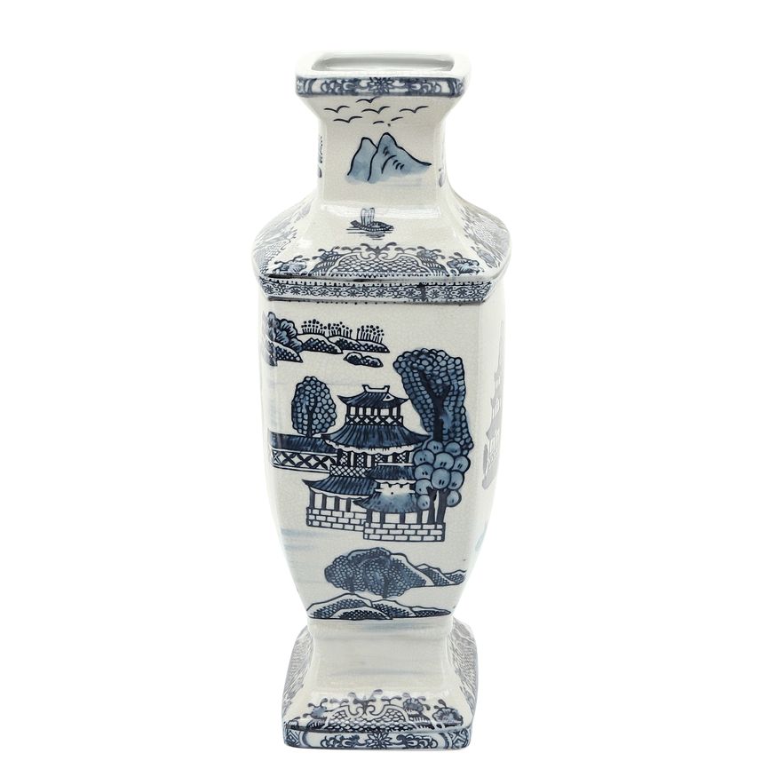Sagebrook 15" Ceramic Chinoiserie Vase - Blue