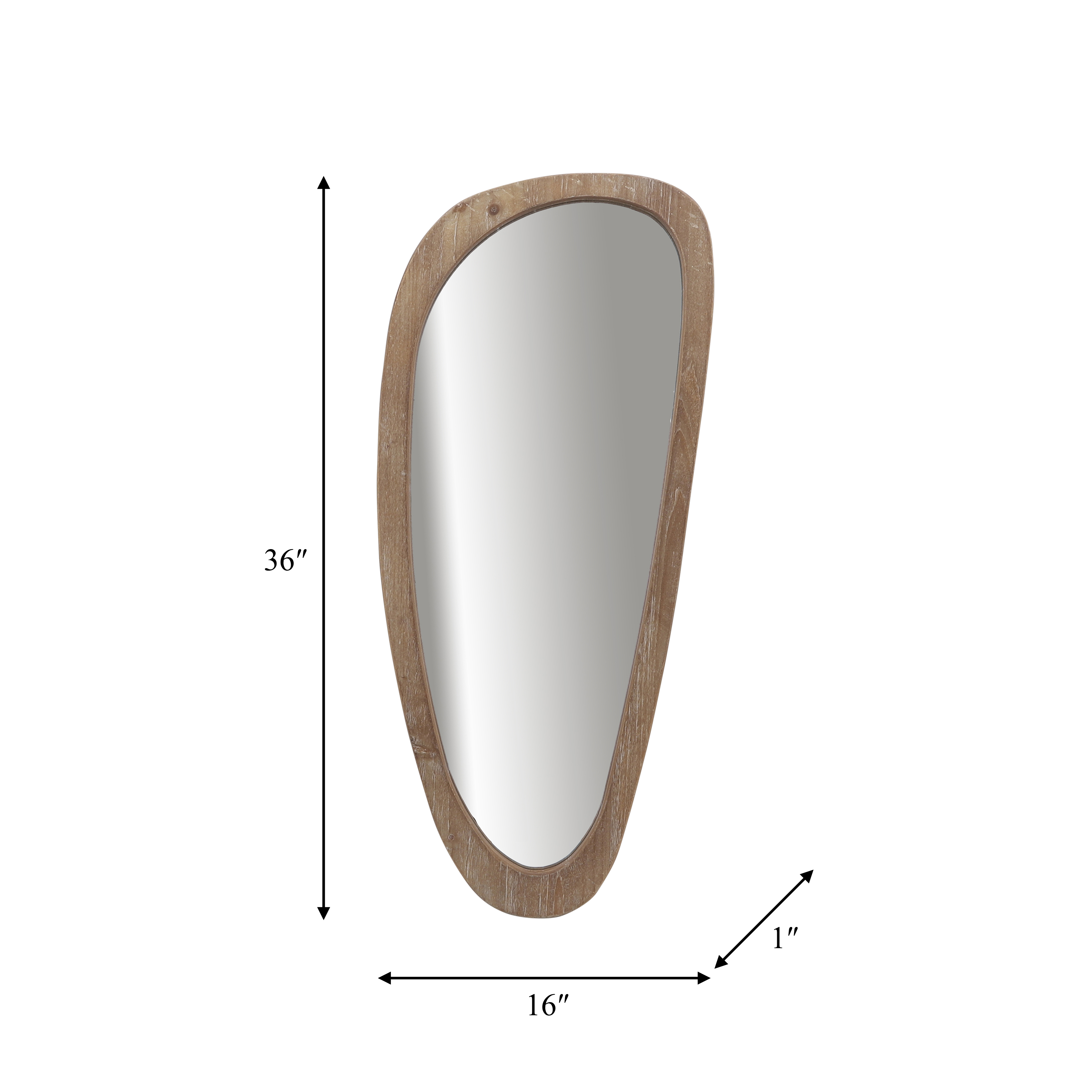 Sagebrook - Wood Egg Shaped Mirror in Brown