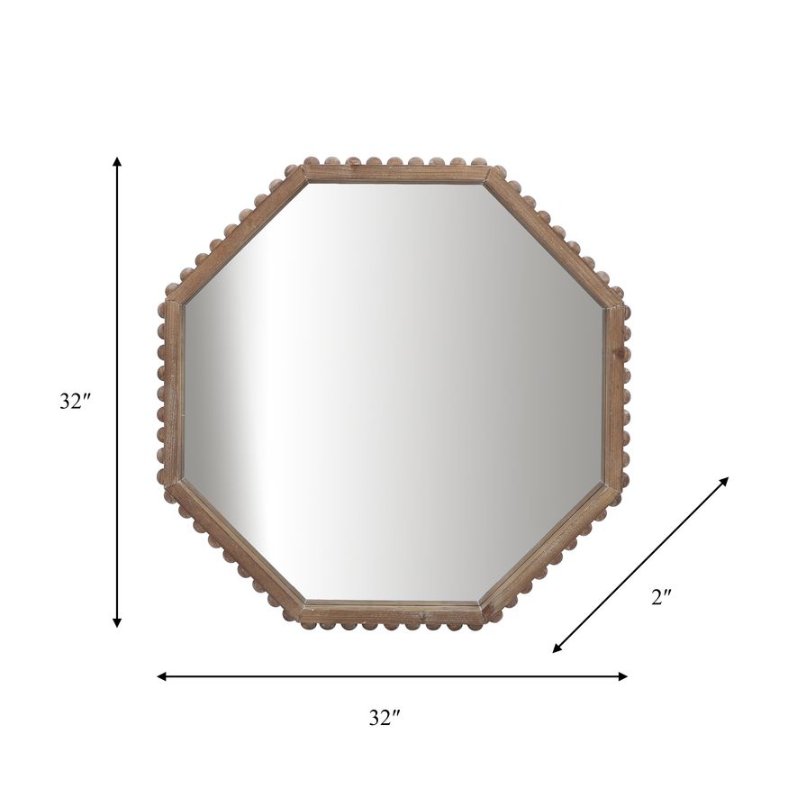 Sagebrook - Wood Octagonal Mirror in Natural