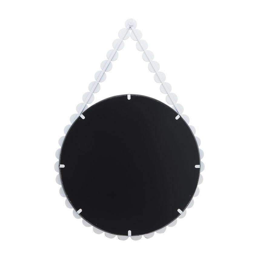 Sagebrook - Wood Beaded Mirror in White