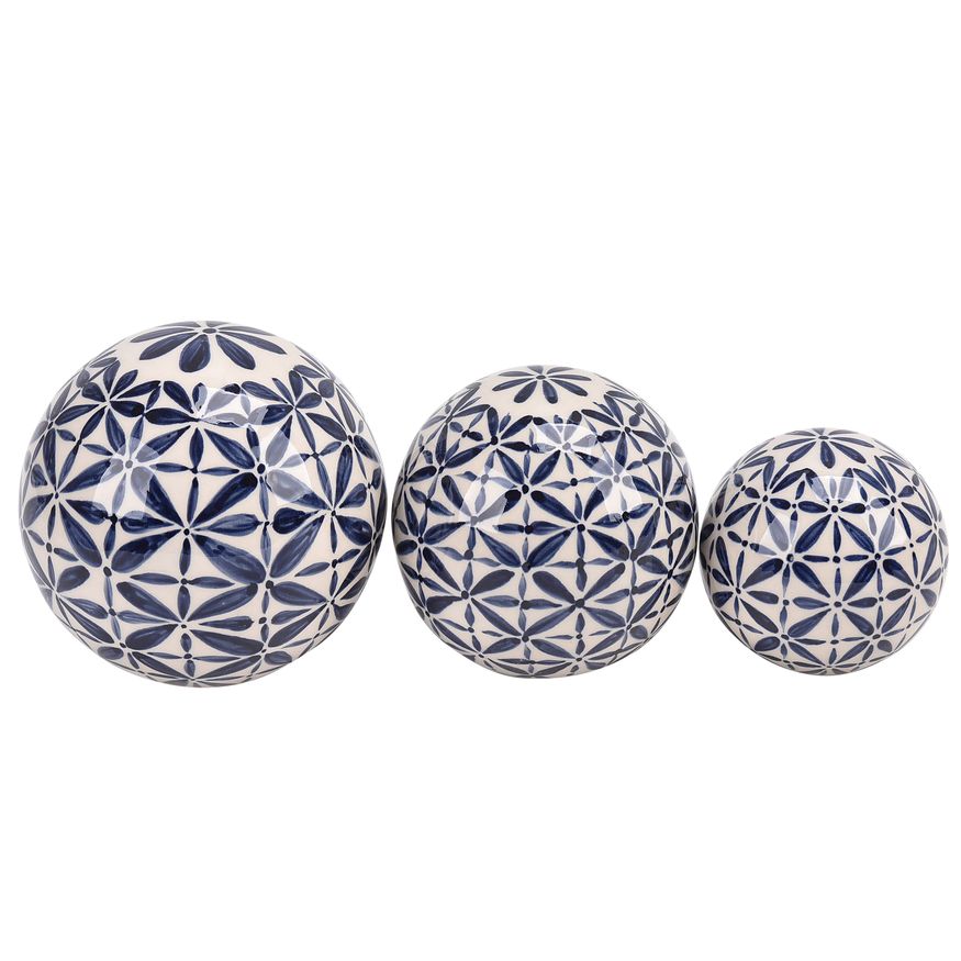 Sagebrook - 4"/5"/6" Ceramic Abstract Orbs (Set Of 3)