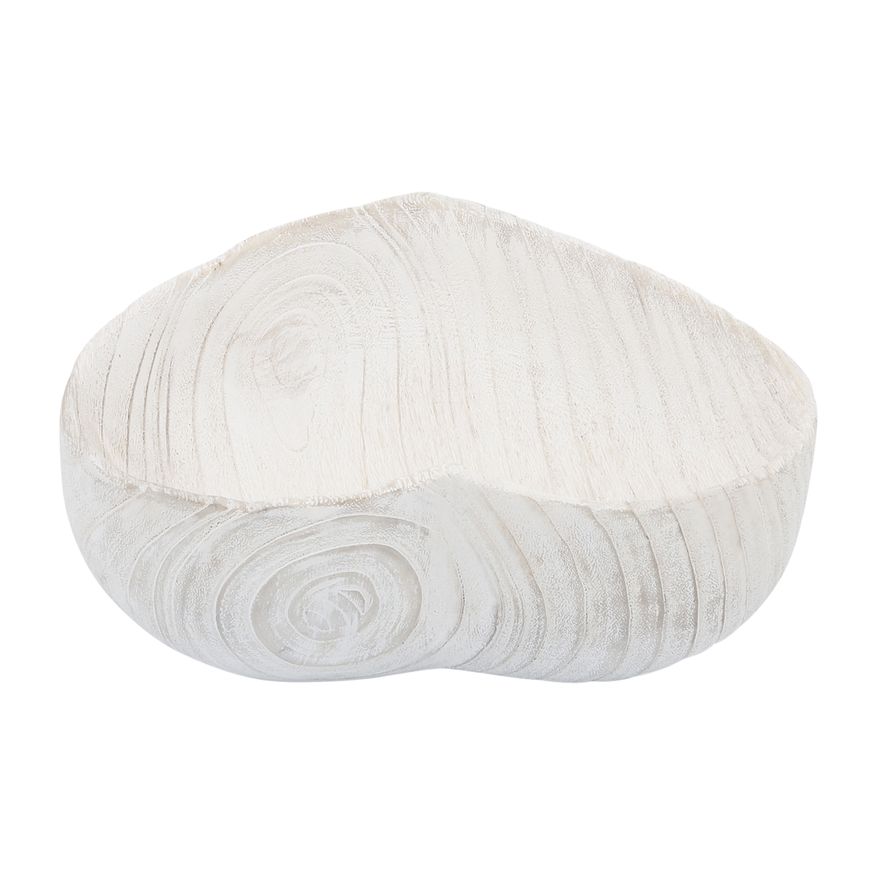 Sagebrook 9"/10" Wood Heart Bowls (Set Of 2) - White