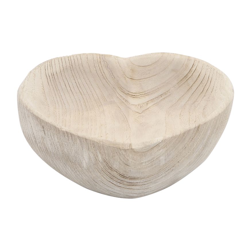 Sagebrook 9"/10" Wood Heart Bowls (Set Of 2) - Natural