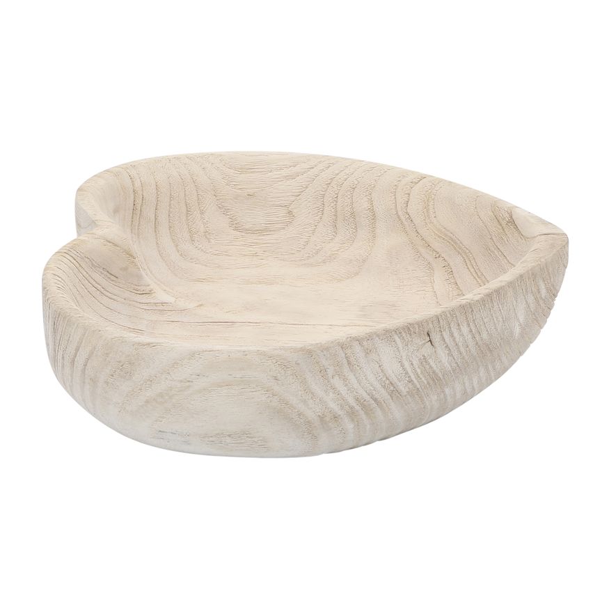 Sagebrook 9"/10" Wood Heart Bowls (Set Of 2) - Natural