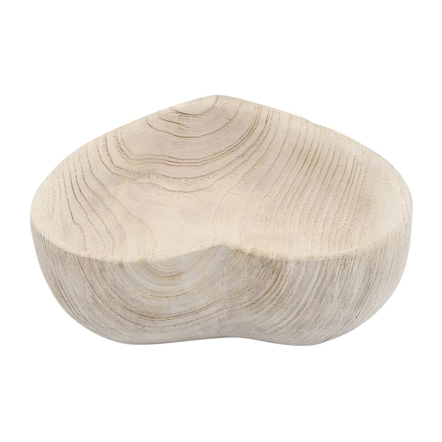 Sagebrook 9"/10" Wood Heart Bowls (Set Of 2) - Natural