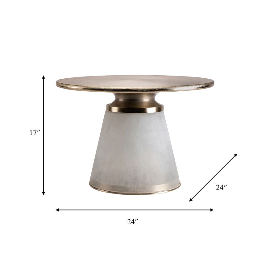 Sagebrook Metal Top Nebular Coffee Table - White/Gray
