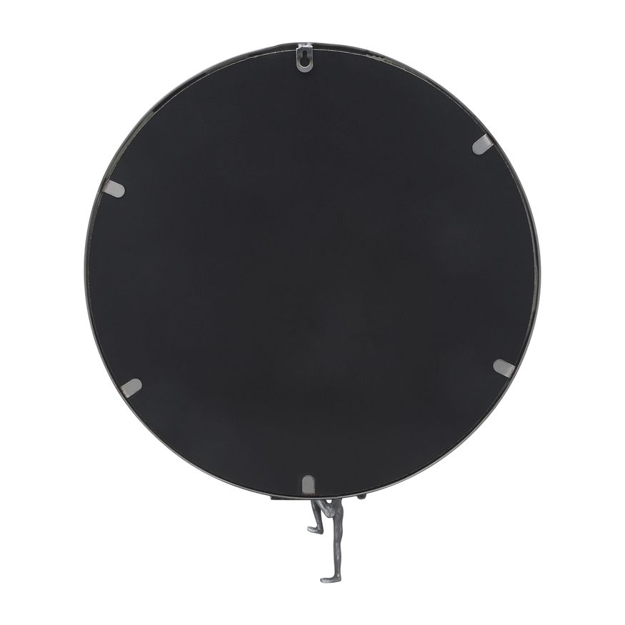 Sagebrook Metal Mirror With Man Decor - Black