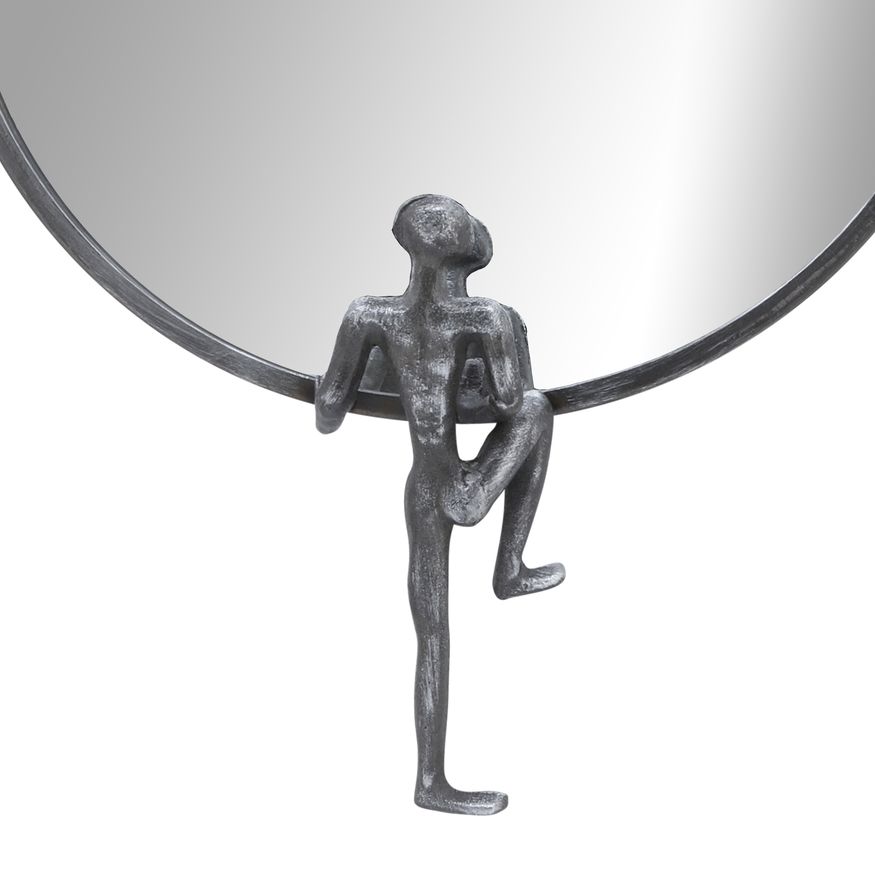 Sagebrook Metal Mirror With Man Decor - Black