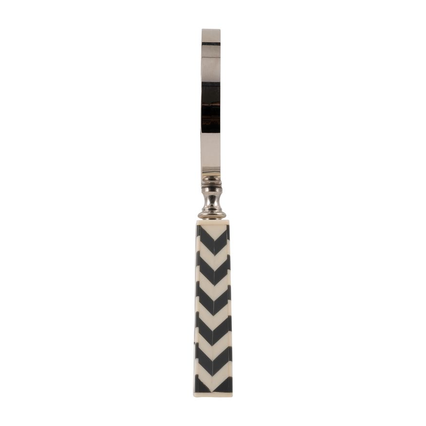 Sagebrook 4" Resin Chevron Magnifying Glass - Black/White