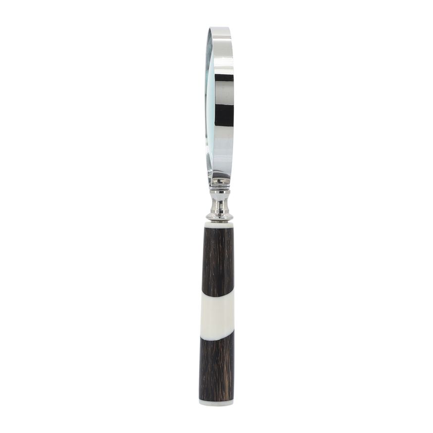 Sagebrook 4" Resin 2-Tone Magnifying Glass - Black/White