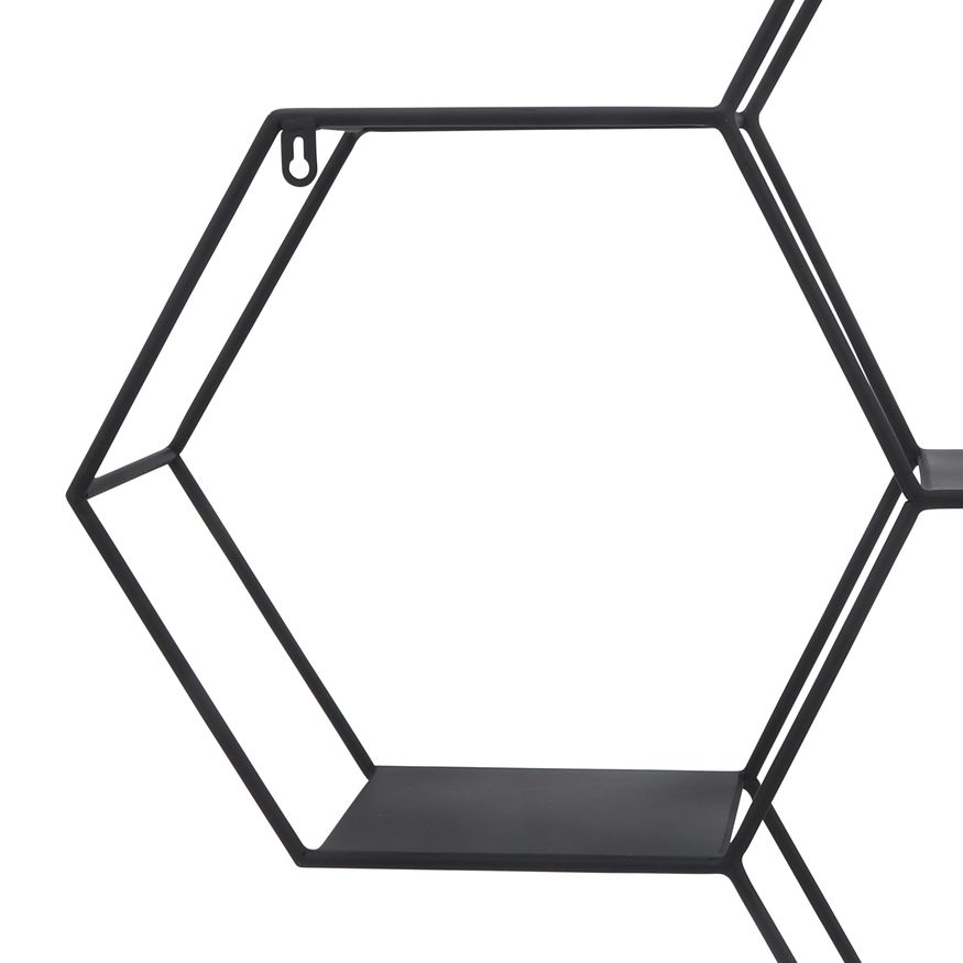 Sagebrook - Metal Hexagon Wall Shelf in Black