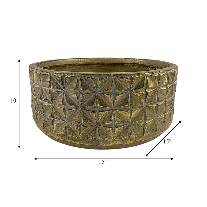 Sagebrook Resin Textured Planter - Gold