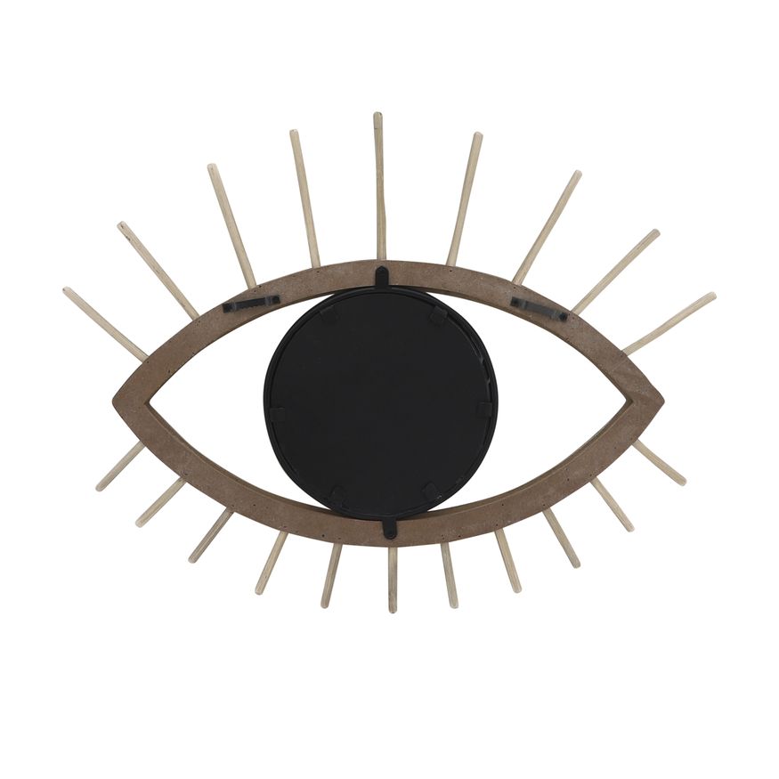 Sagebrook - Wood/Metal Mirrored Eye Wall Decor in Brown