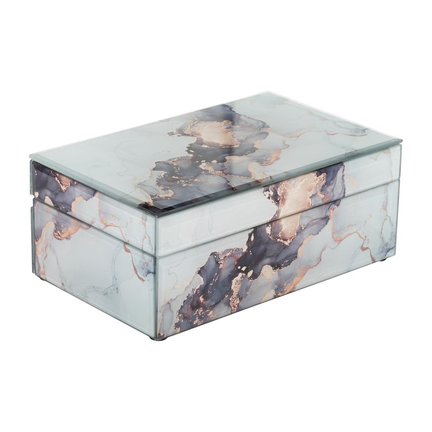Sagebrook - 8"/11" Wood Striped Boxes (Set Of 2)