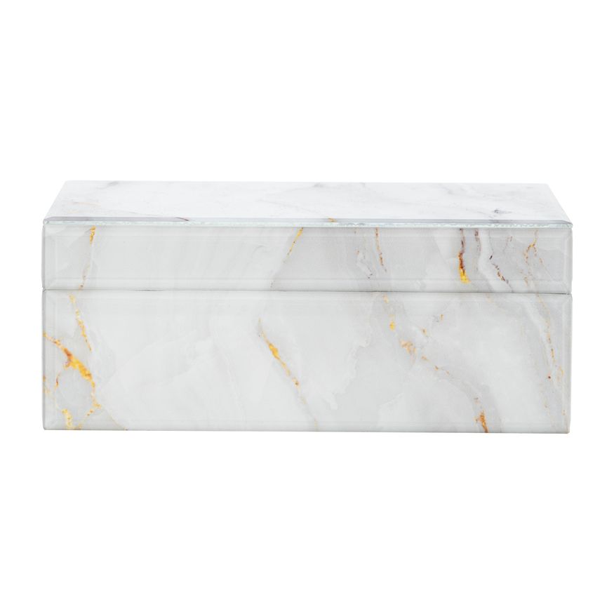 Sagebrook - 8"/11" Wood Striped Boxes (Set Of 2)