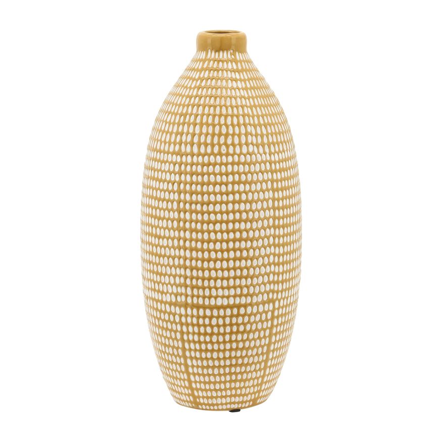Sagebrook 12" Ceramic Dotted Vase - Tan