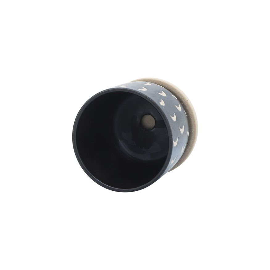 Sagebrook - 5"/6" Ceramic Moon Planters Saucer (Set Of 2) in Black