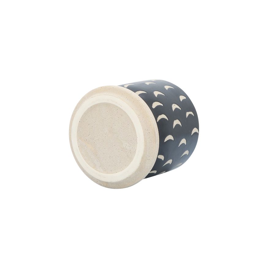 Sagebrook - 5"/6" Ceramic Moon Planters Saucer (Set Of 2) in Black