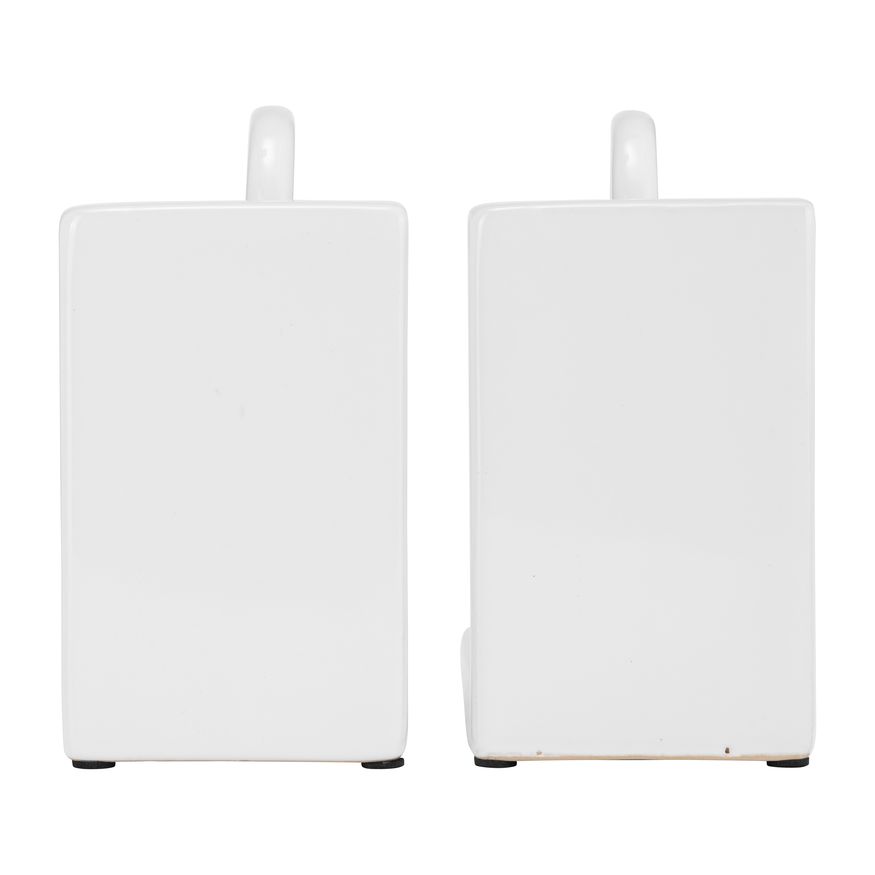 Sagebrook 6" Ceramic Arch Bookends (Set Of 2) - White