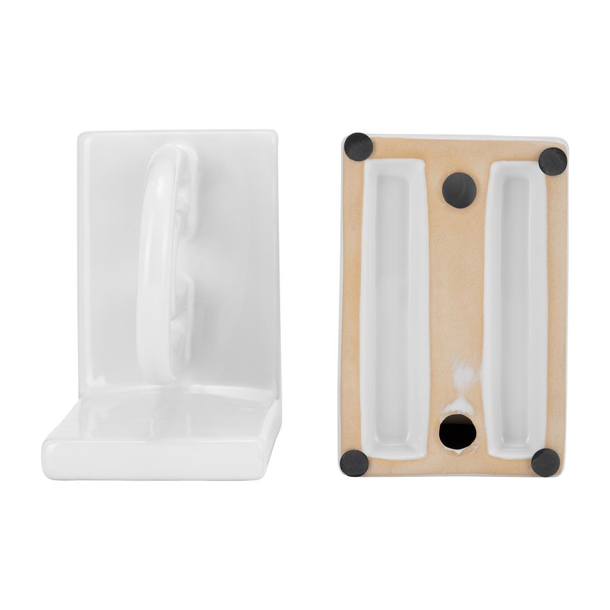 Sagebrook 6" Ceramic Arch Bookends (Set Of 2) - White