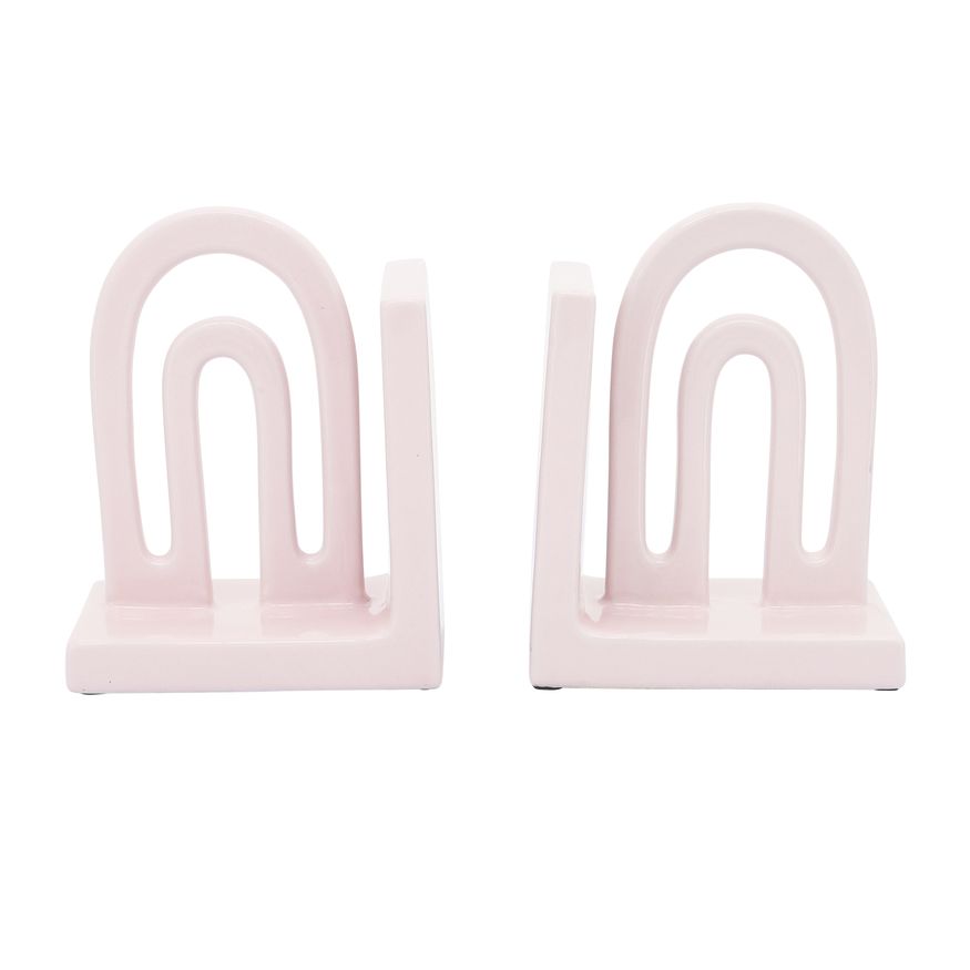 Sagebrook - 6" Ceramic Arch Bookends (Set Of 2)
