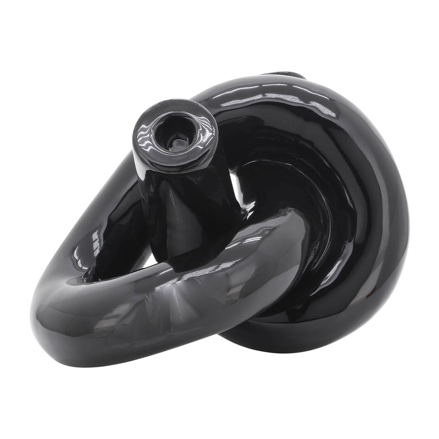Sagebrook 10" Ceramic Loopy Candle Holder - Black