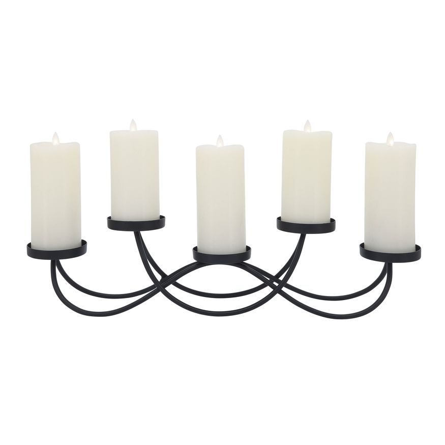 Sagebrook - 24" Metal 5-Pillar Holders in Black